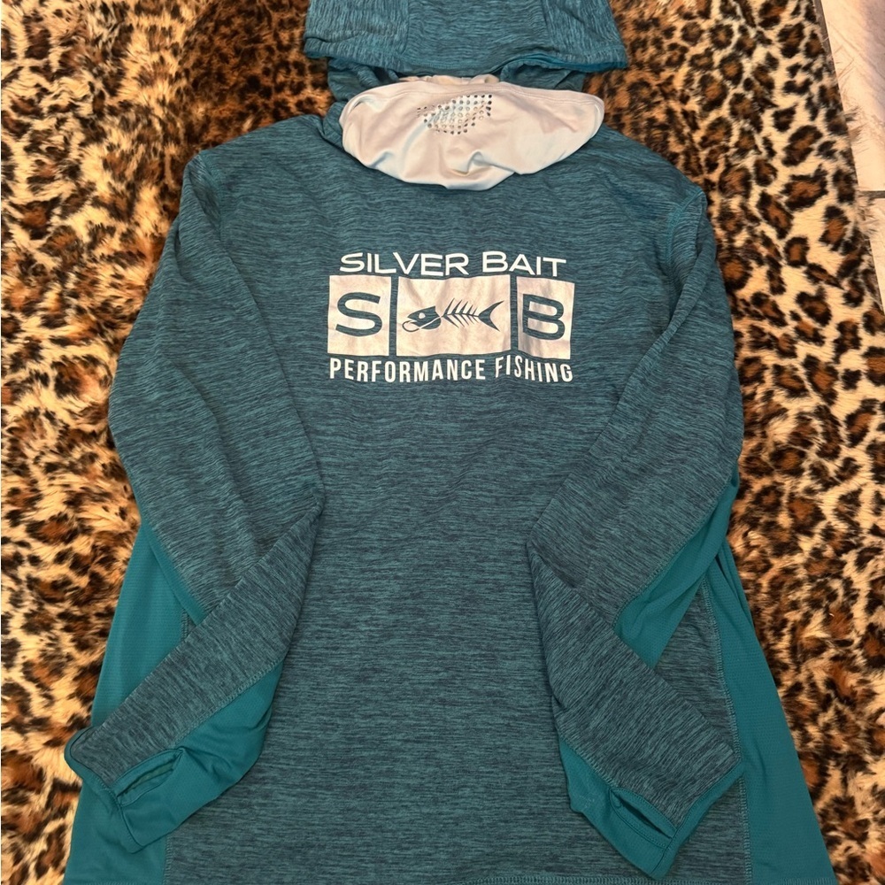 Silver Bait Teal Long Sleeve Performance Shirt